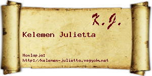 Kelemen Julietta névjegykártya